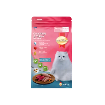 SmartHeart Adult Cat Food Chicken &amp; Tuna Flavor 480gm