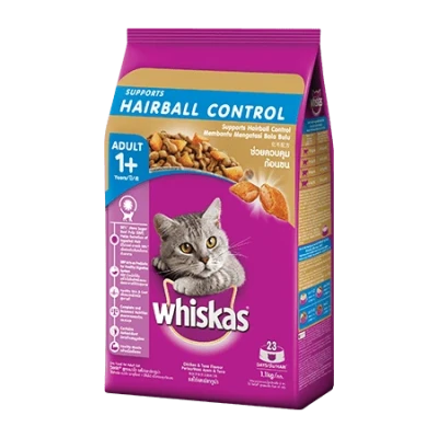 Whiskas Adult Dry Cat Food Hairball Control Chicken Tuna Flavour 1.1kg